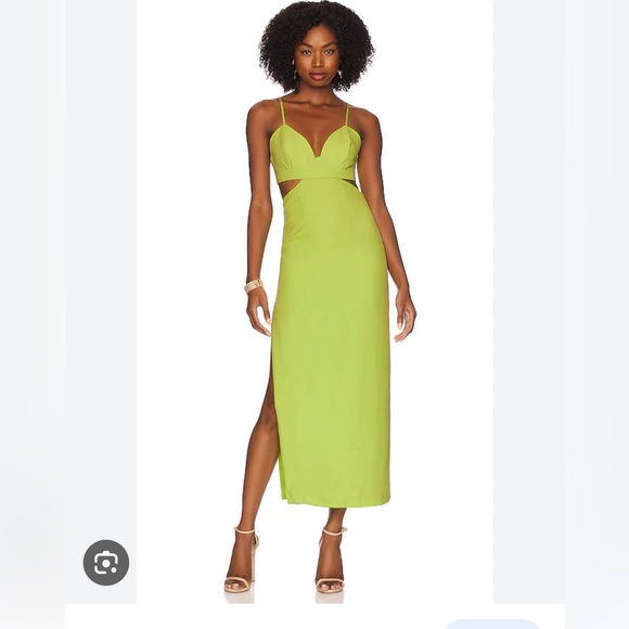 Bardot lime green cut-out midi dress - Picture 9 of 9